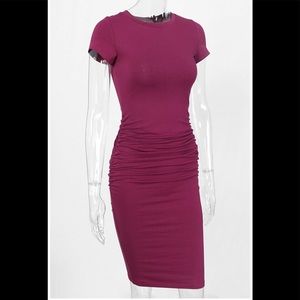 Missufe Ruched Dress color purple size xl.